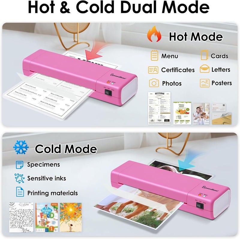 speedlami 90 Seconds Fast preheat, 4 in 1 Laminator Machine,Home laminator,A4 Laminating Machine Hot & Cold with Paper Trimmer & Corner Rounder,9 Inch Thermal Laminator Machine for Home Office (Blue) - Image 3